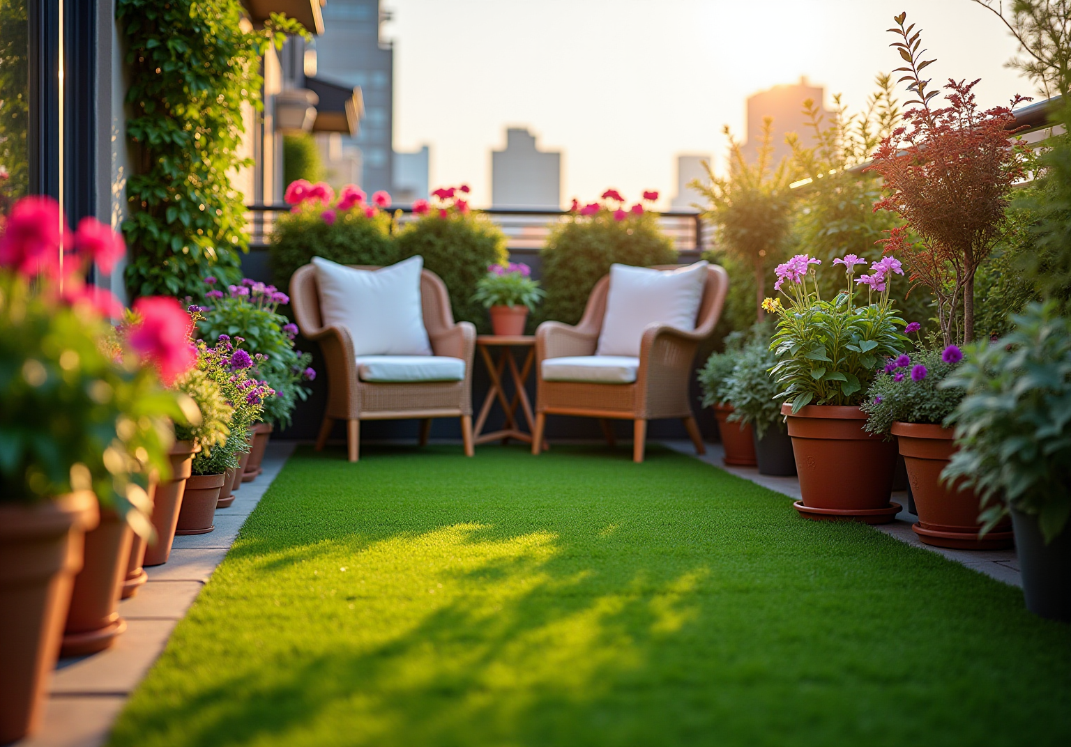 What is a Small Balcony Garden with Artificial Grass?