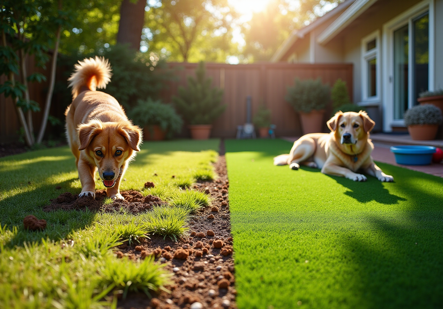 dog-play-yard-ideas-natural-grass-vs-artificial-turf-comparison
