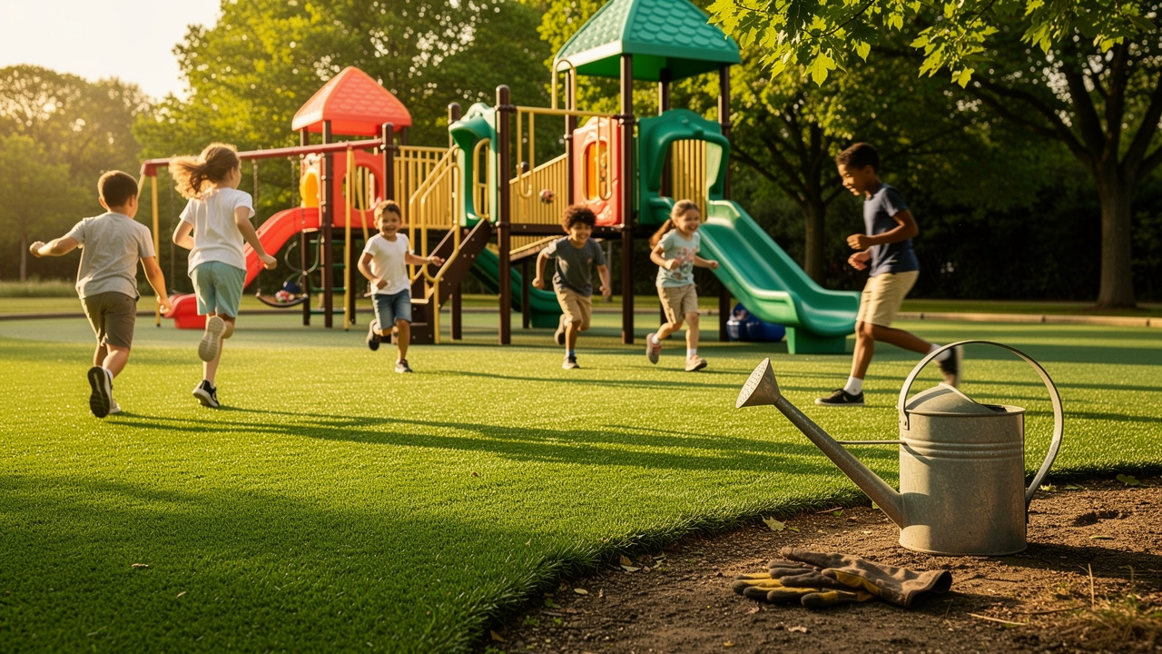 comparing-playground-fake-grass-and-natural-grass-safety-and-costs