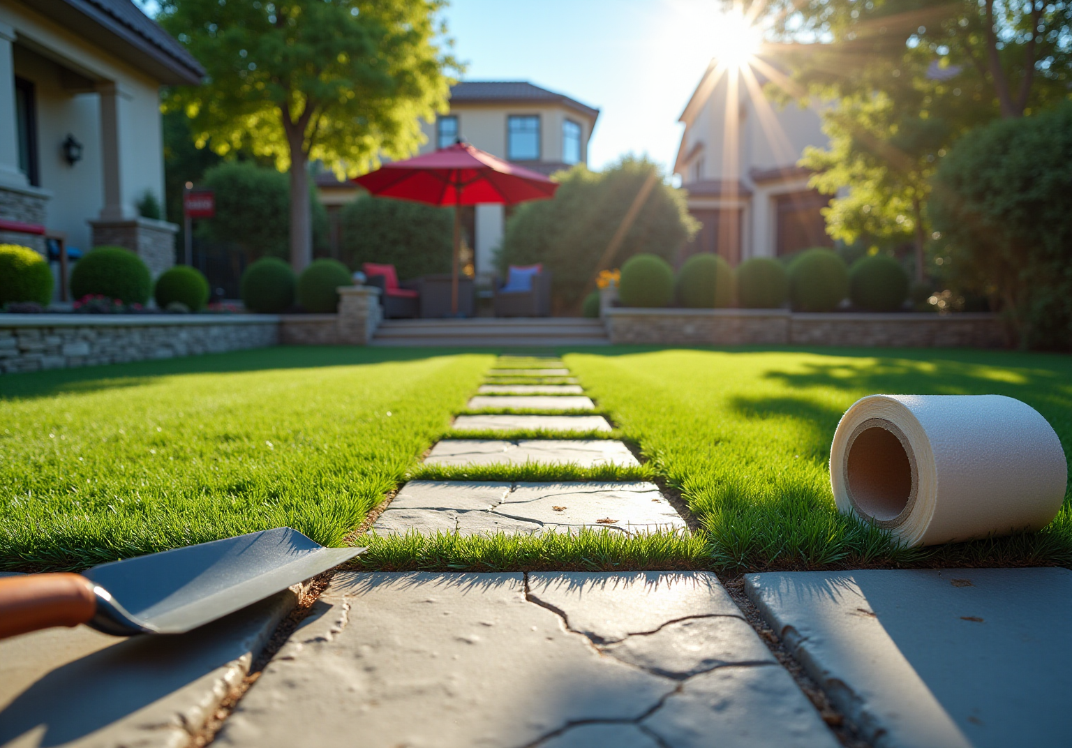 how-to-install-artificial-grass-between-pavers-for-your-yard