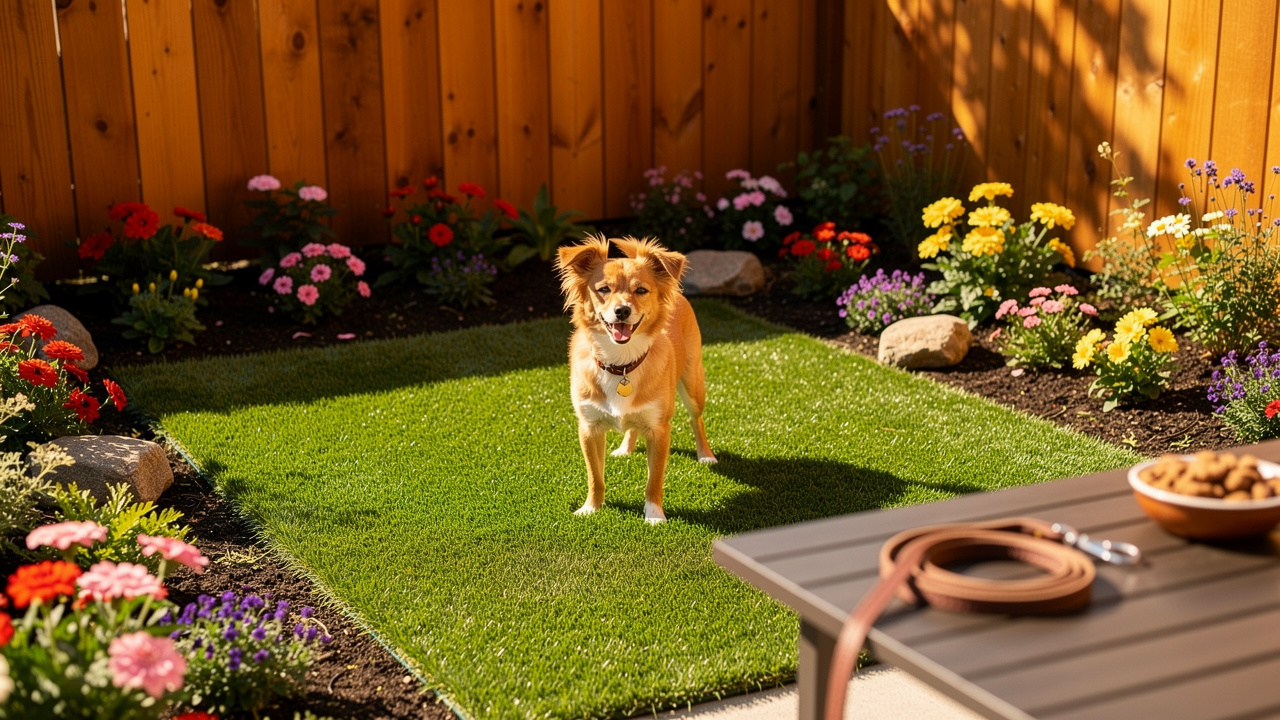 master-dog-potty-training-with-fake-grass-for-dog-pee