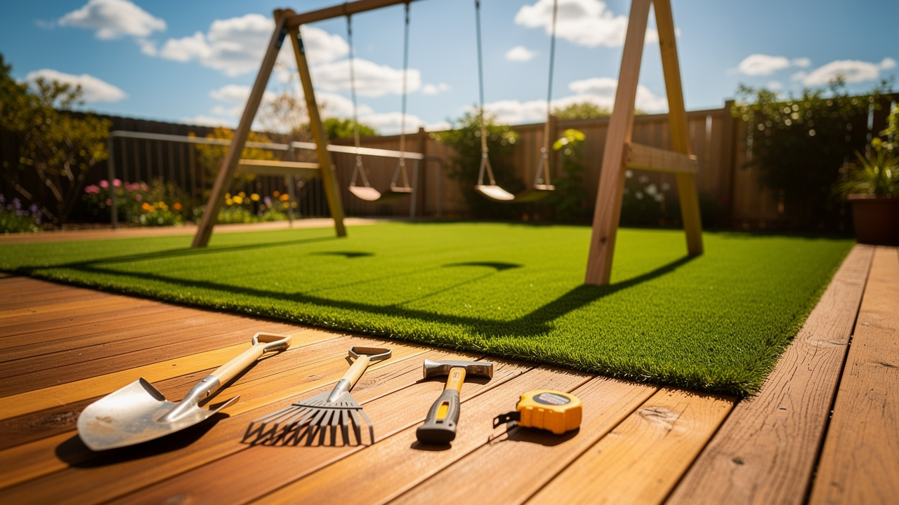how-to-install-fake-grass-under-your-swing-set-in-4-easy-steps